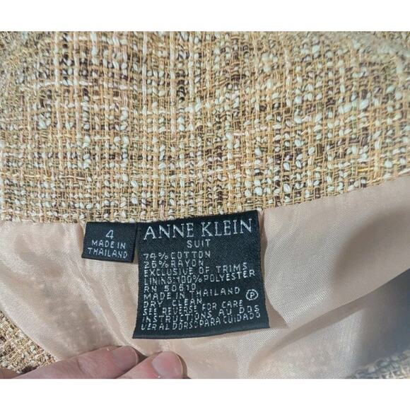 Anne Klein Women's Tweed Pencil Skirt Sz 4 Beige Cream Career Neutral Elevated - Picture 6 of 6
